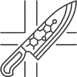 Honeycomb pattern knife blade icon